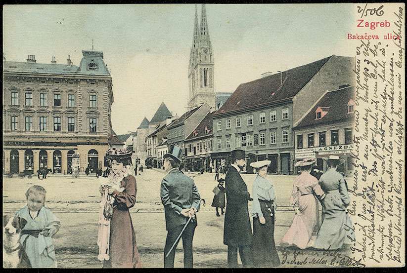 Razglednica Zagreb 1904. godine. Bakačeva ulica
